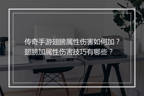 传奇手游翅膀属性伤害如何加？翅膀加属性伤害技巧有哪些？