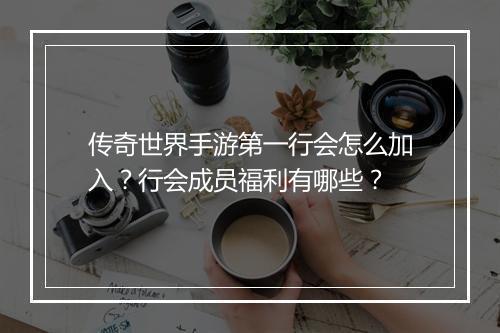 传奇世界手游第一行会怎么加入？行会成员福利有哪些？