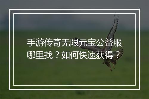 手游传奇无限元宝公益服哪里找？如何快速获得？