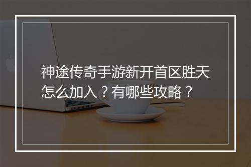 神途传奇手游新开首区胜天怎么加入？有哪些攻略？