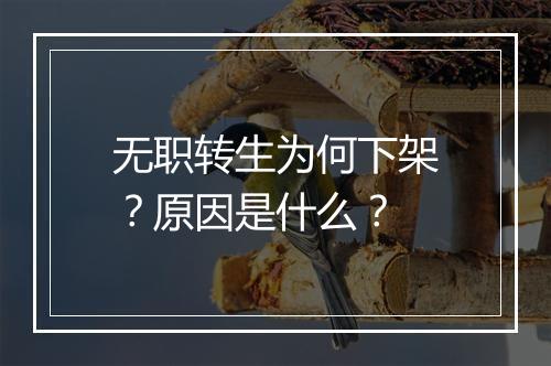 无职转生为何下架？原因是什么？