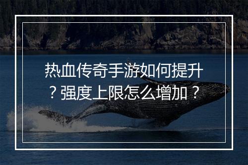 热血传奇手游如何提升？强度上限怎么增加？