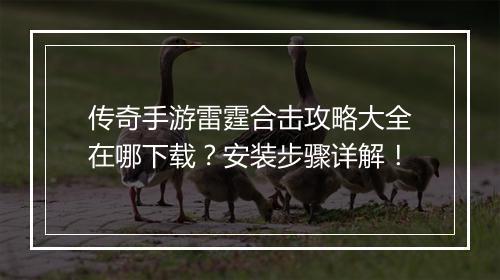 传奇手游雷霆合击攻略大全在哪下载？安装步骤详解！