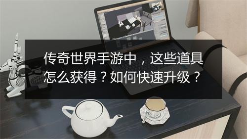 传奇世界手游中，这些道具怎么获得？如何快速升级？