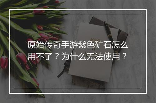 原始传奇手游紫色矿石怎么用不了？为什么无法使用？
