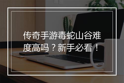 传奇手游毒蛇山谷难度高吗？新手必看！