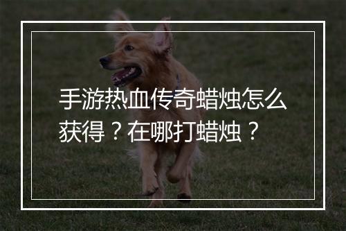 手游热血传奇蜡烛怎么获得？在哪打蜡烛？