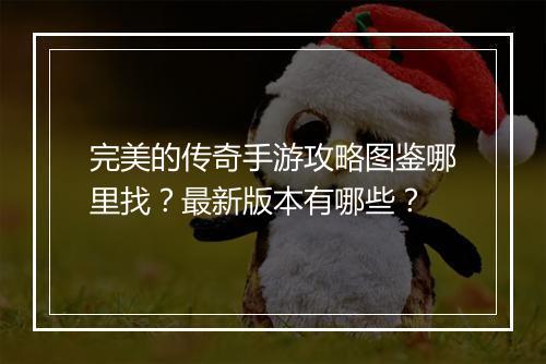 完美的传奇手游攻略图鉴哪里找？最新版本有哪些？