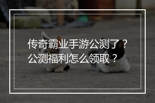 传奇霸业手游公测了？公测福利怎么领取？