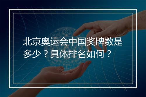 北京奥运会中国奖牌数是多少？具体排名如何？