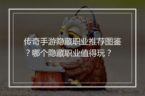 传奇手游隐藏职业推荐图鉴？哪个隐藏职业值得玩？
