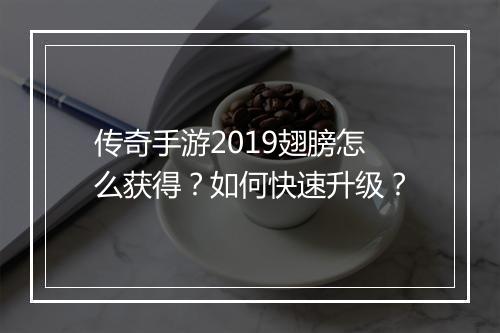传奇手游2019翅膀怎么获得？如何快速升级？