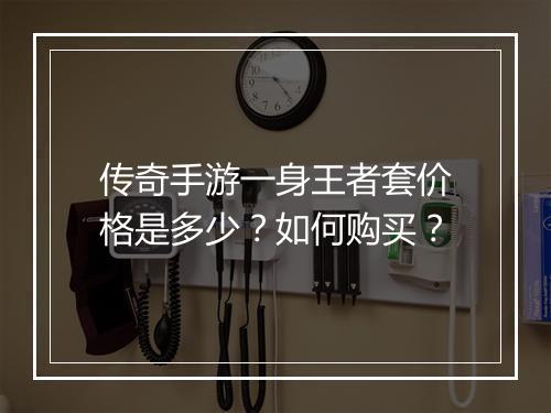 传奇手游一身王者套价格是多少？如何购买？