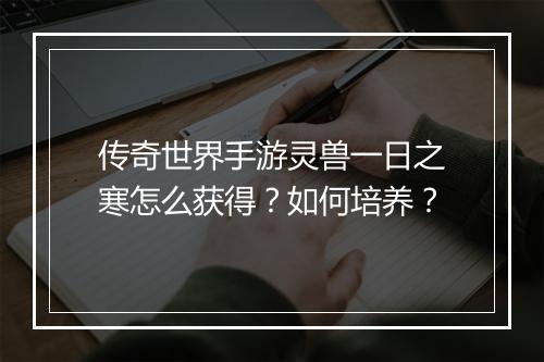 传奇世界手游灵兽一日之寒怎么获得？如何培养？