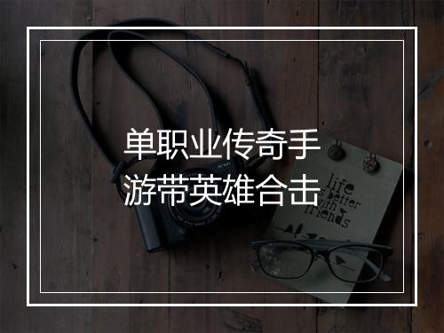 单职业传奇手游带英雄合击