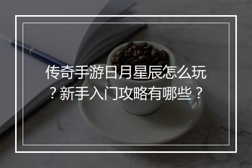 传奇手游日月星辰怎么玩？新手入门攻略有哪些？
