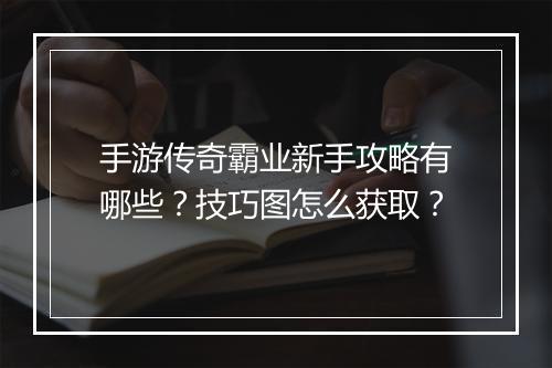 手游传奇霸业新手攻略有哪些？技巧图怎么获取？