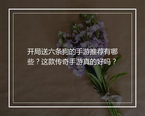 开局送六条狗的手游推荐有哪些？这款传奇手游真的好吗？