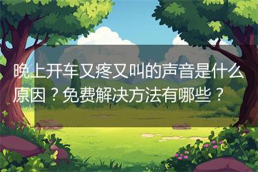 晚上开车又疼又叫的声音是什么原因？免费解决方法有哪些？