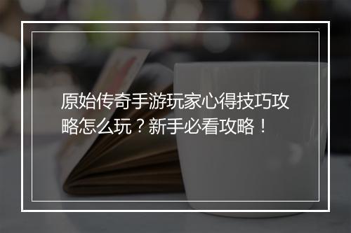 原始传奇手游玩家心得技巧攻略怎么玩？新手必看攻略！