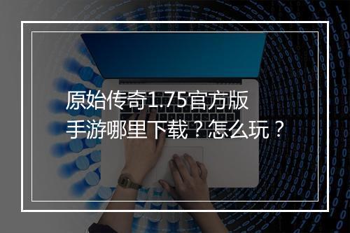原始传奇1.75官方版手游哪里下载？怎么玩？