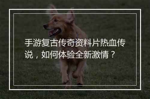 手游复古传奇资料片热血传说，如何体验全新激情？
