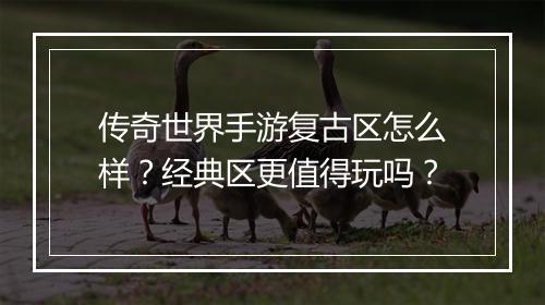 传奇世界手游复古区怎么样？经典区更值得玩吗？