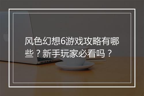风色幻想6游戏攻略有哪些？新手玩家必看吗？
