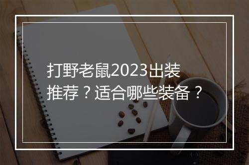 打野老鼠2023出装推荐？适合哪些装备？