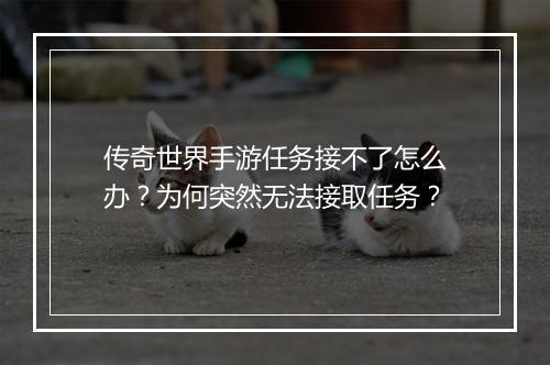 传奇世界手游任务接不了怎么办？为何突然无法接取任务？
