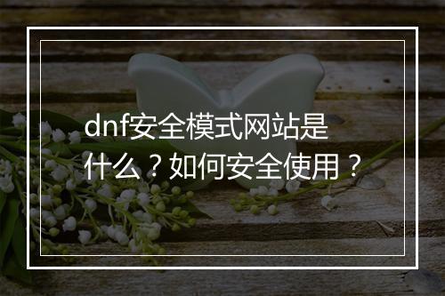 dnf安全模式网站是什么？如何安全使用？