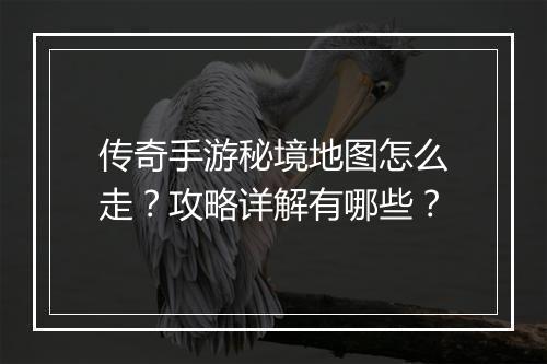 传奇手游秘境地图怎么走？攻略详解有哪些？
