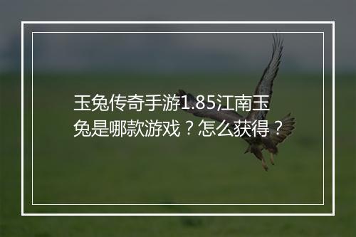 玉兔传奇手游1.85江南玉兔是哪款游戏？怎么获得？