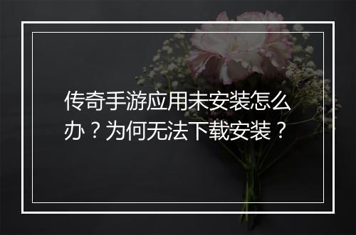 传奇手游应用未安装怎么办？为何无法下载安装？