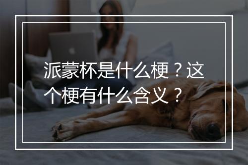派蒙杯是什么梗？这个梗有什么含义？