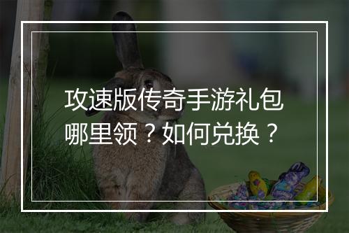 攻速版传奇手游礼包哪里领？如何兑换？