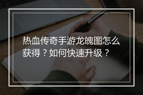 热血传奇手游龙魄图怎么获得？如何快速升级？