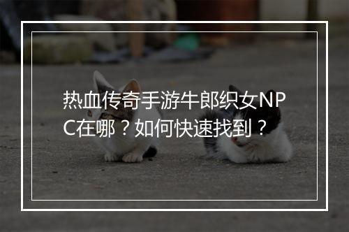 热血传奇手游牛郎织女NPC在哪？如何快速找到？