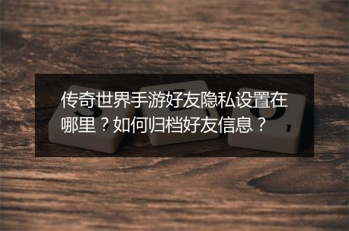 传奇世界手游好友隐私设置在哪里？如何归档好友信息？