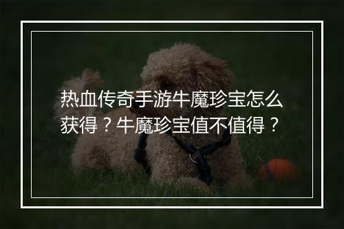 热血传奇手游牛魔珍宝怎么获得？牛魔珍宝值不值得？