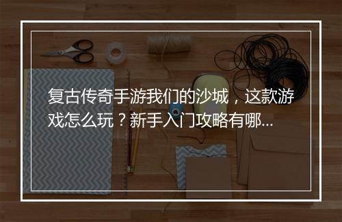 复古传奇手游我们的沙城，这款游戏怎么玩？新手入门攻略有哪些？