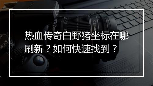 热血传奇白野猪坐标在哪刷新？如何快速找到？