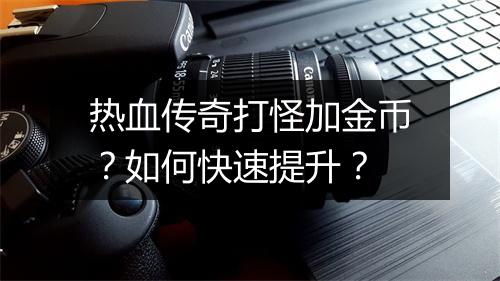 热血传奇打怪加金币？如何快速提升？