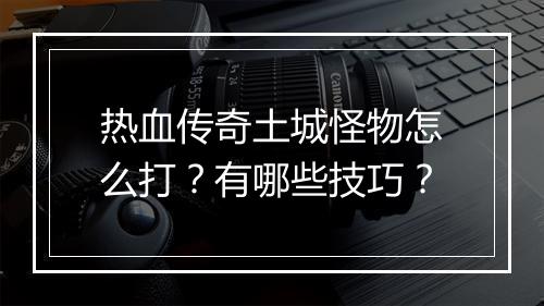 热血传奇土城怪物怎么打？有哪些技巧？