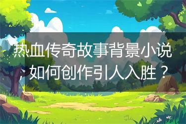 热血传奇故事背景小说，如何创作引人入胜？