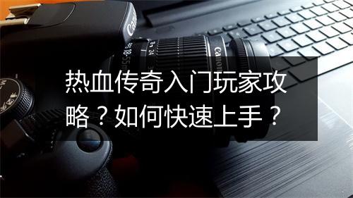 热血传奇入门玩家攻略？如何快速上手？