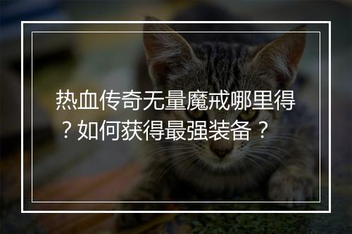热血传奇无量魔戒哪里得？如何获得最强装备？