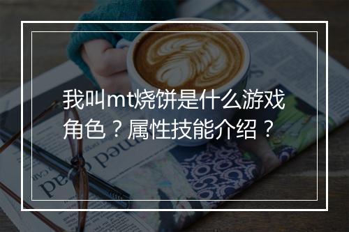 我叫mt烧饼是什么游戏角色？属性技能介绍？