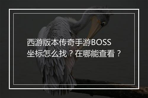 西游版本传奇手游BOSS坐标怎么找？在哪能查看？