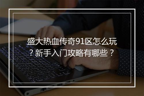盛大热血传奇91区怎么玩？新手入门攻略有哪些？